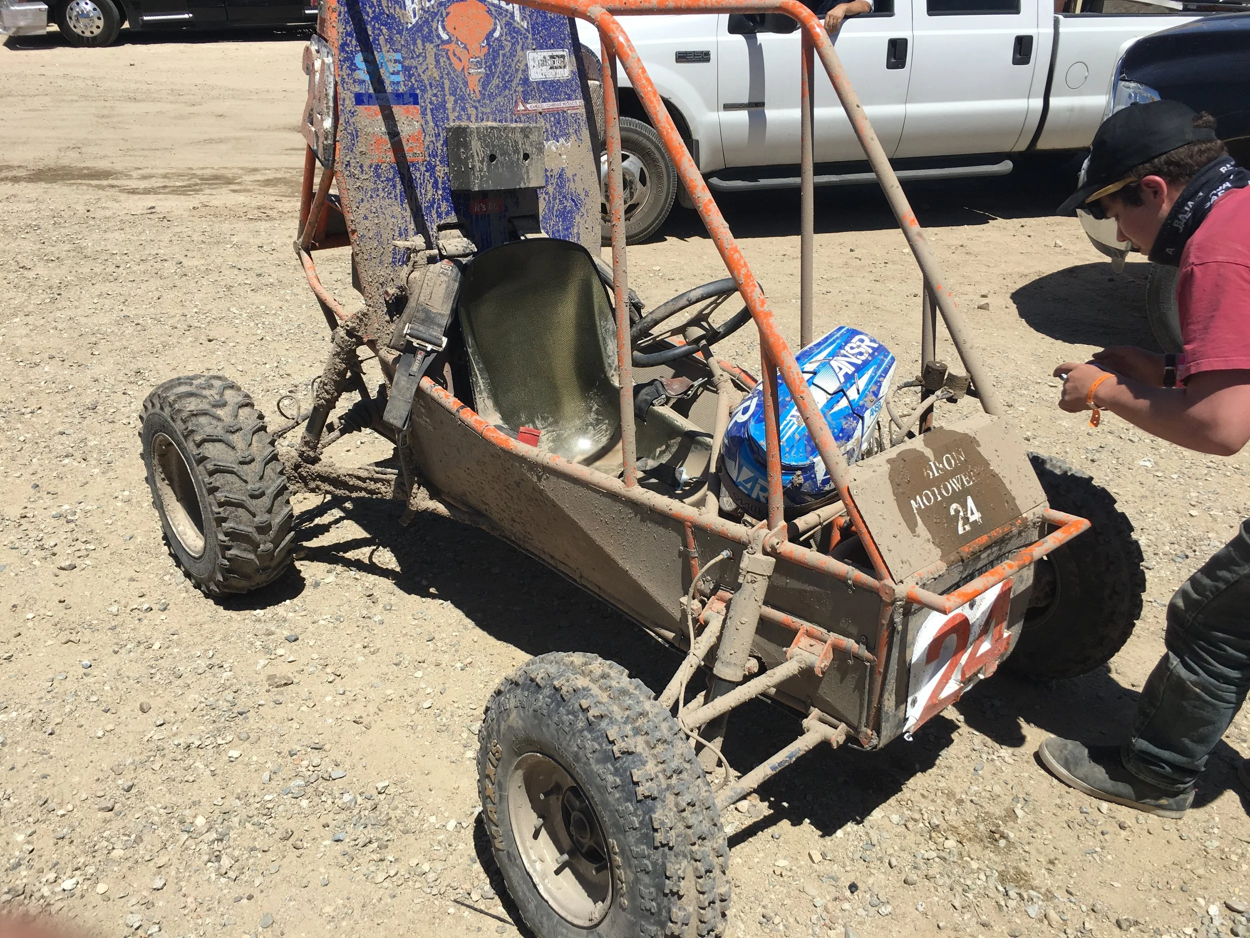 Muddy BAJA Car in Pits.JPG