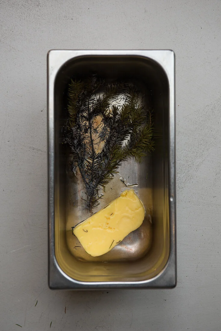Butter from a small cheese producer in Mouhijärvi, made from the producer’s leftover cream and later cold smoked.