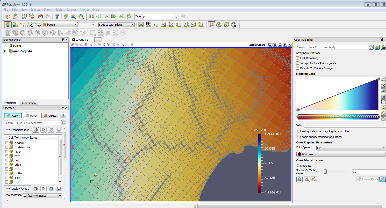 Grid visualization in Paraview