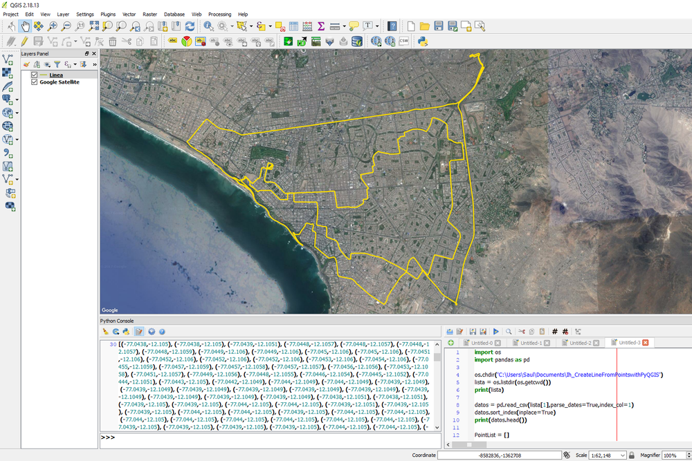 How To Create Line From Points in QGIS with PyQGIS and Pandas ...