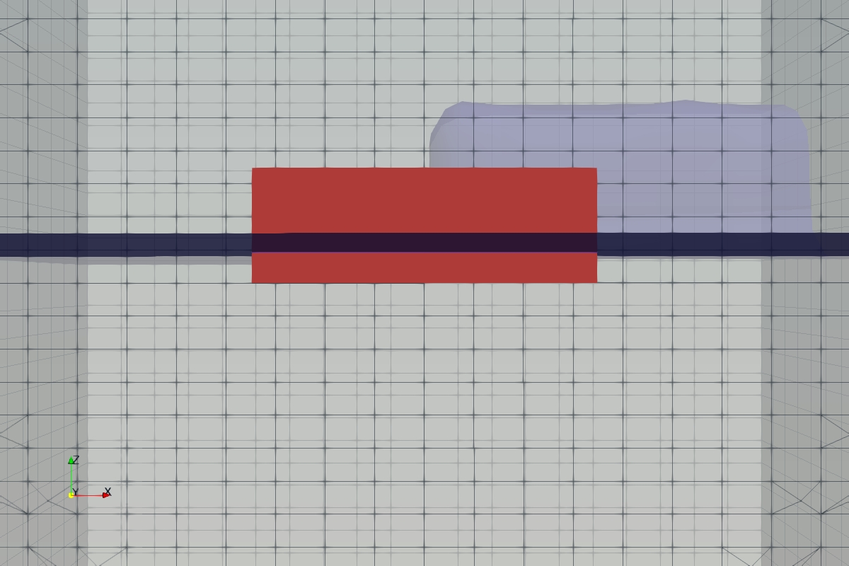 Model mesh at simulation start