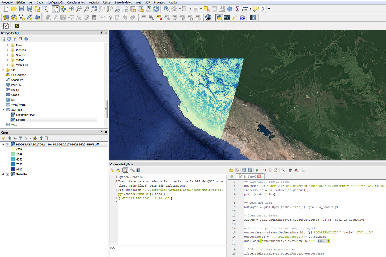 How to open HDF files on Sinusoidal Coordinate System in QGIS3 with ...