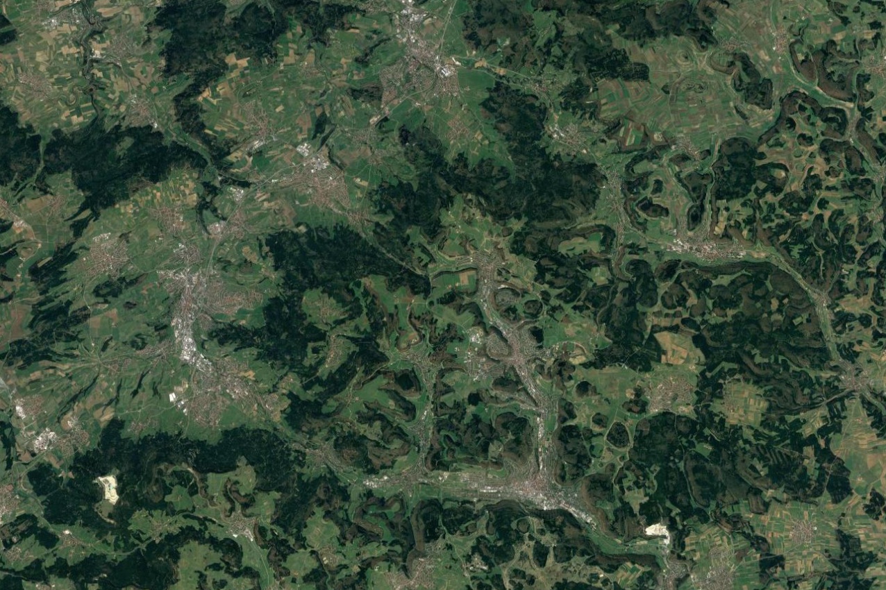 Aerial View over Albstadt, Swabian Jura, Germany