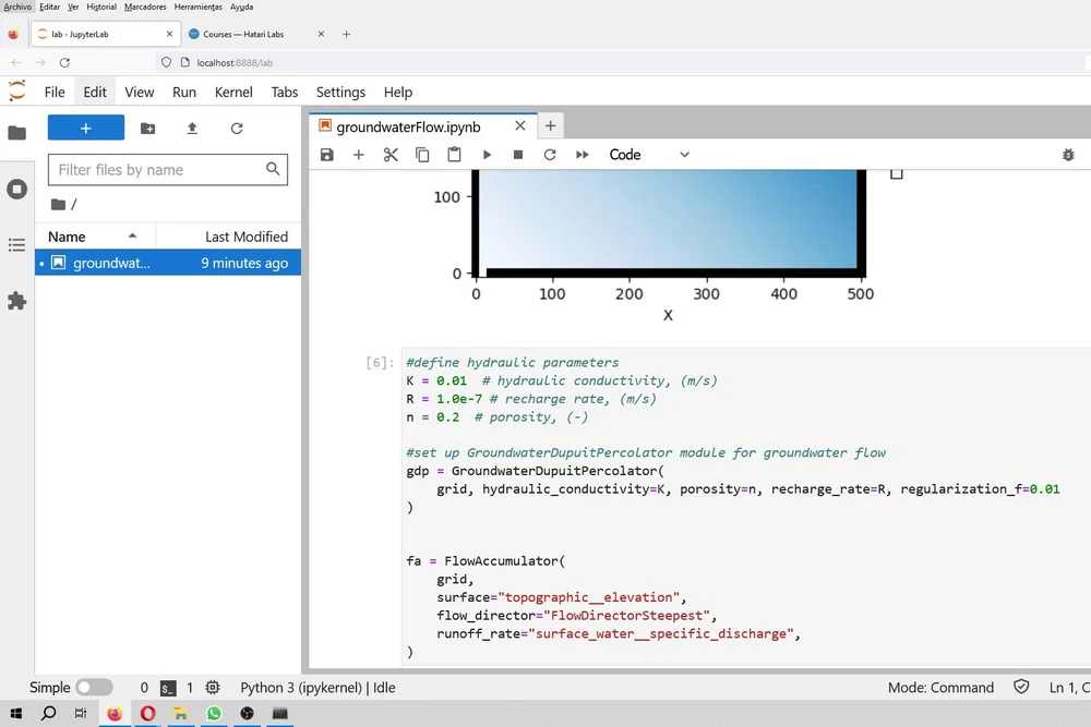 Groundwater flow modeling using Dupuit approximation with Python and ...