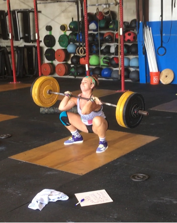 Flattering photo of me attempting a 160 pound clean