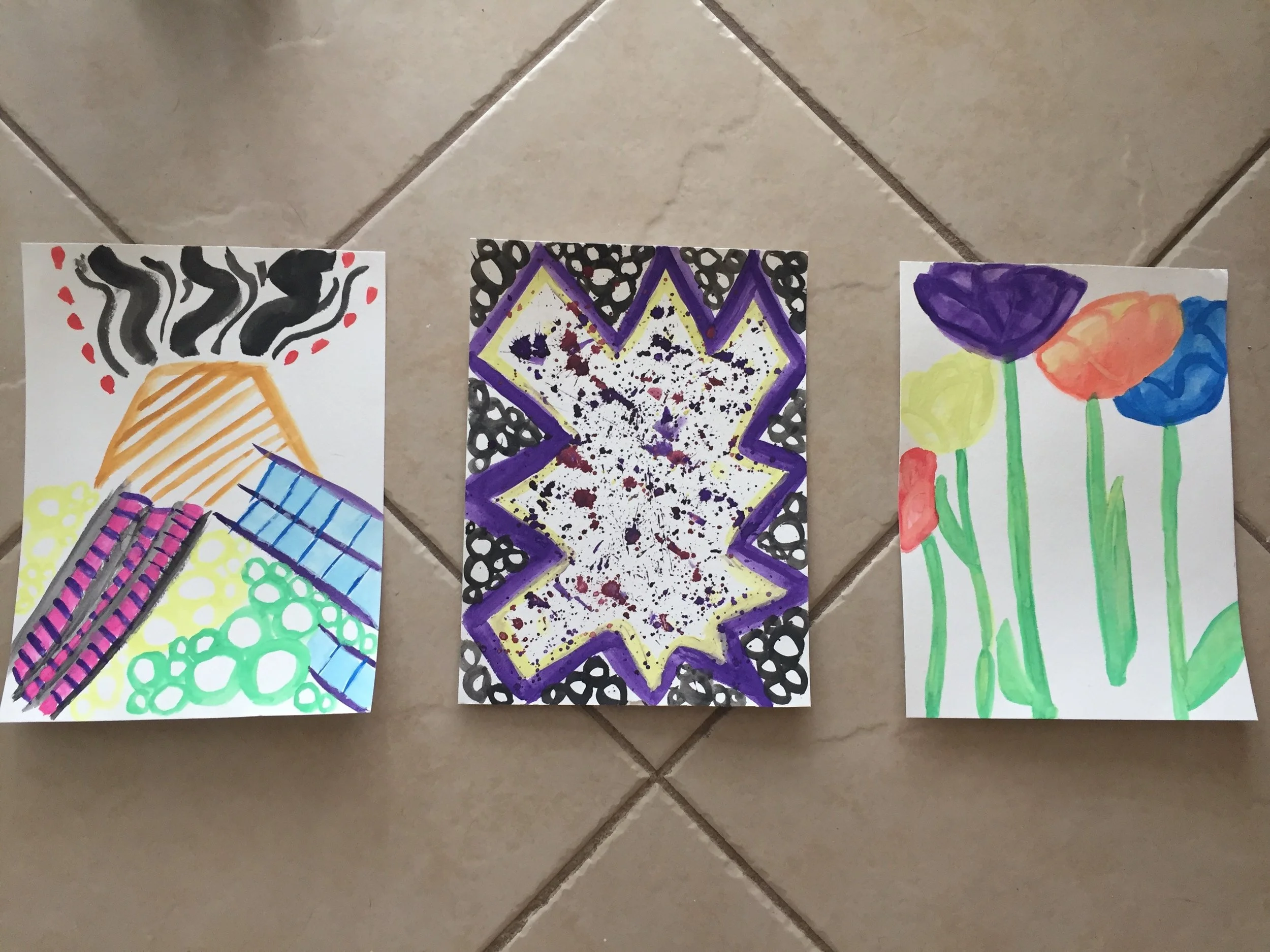 All three of my paintings that are now in Tammi's hands
