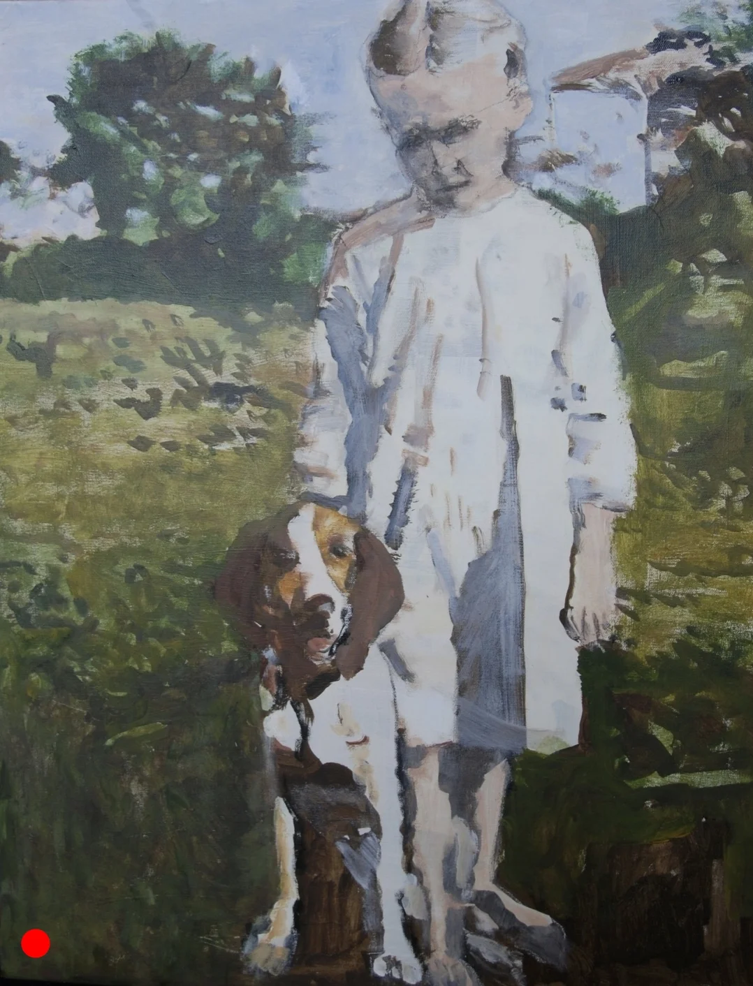 "Young Girl and Her Dog"