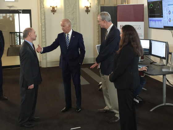 “I can’t tell you how excited I am about this,” said Biden, as he toured the facility and spoke with UChicago cancer researchers, including Robert Grossman, principal investigator for the GDC and director of the Center for Data Intensive Science at UChicago. Read More →
