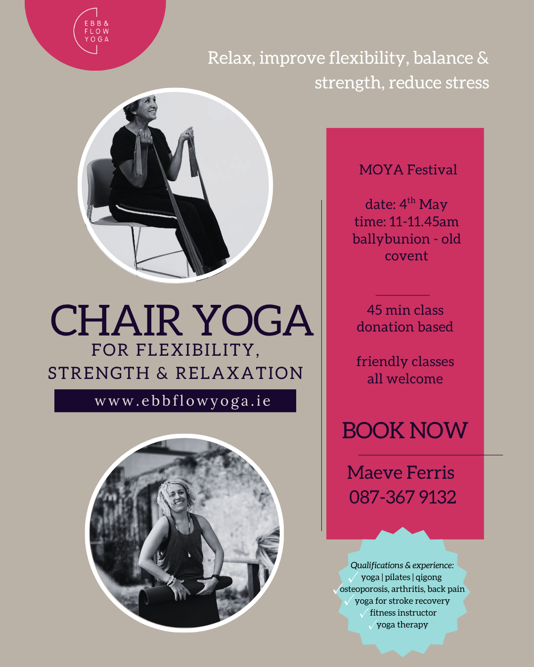 Chair Yoga Workshop - Donation Based (MOYA Festival, Ballybunion) 