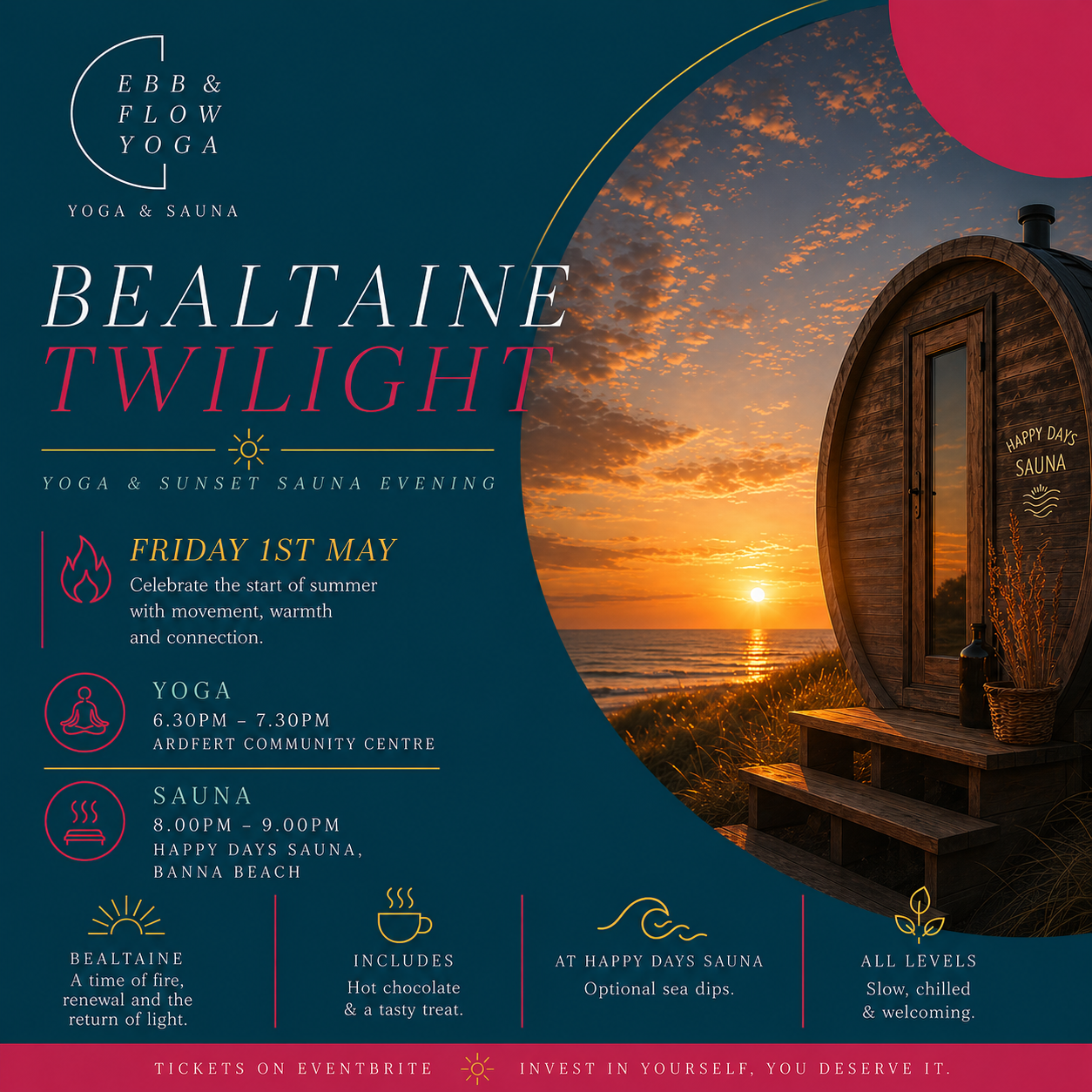 Bealtaine Yoga &amp; Sunset Sauna Evening