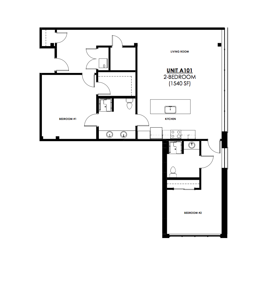  map of 2 bedroom unit 