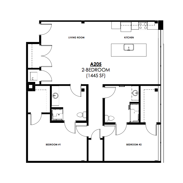  map of 2 bedroom unit 