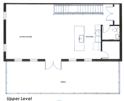  upstairs penthouse floor plan in 1255 Lofts 