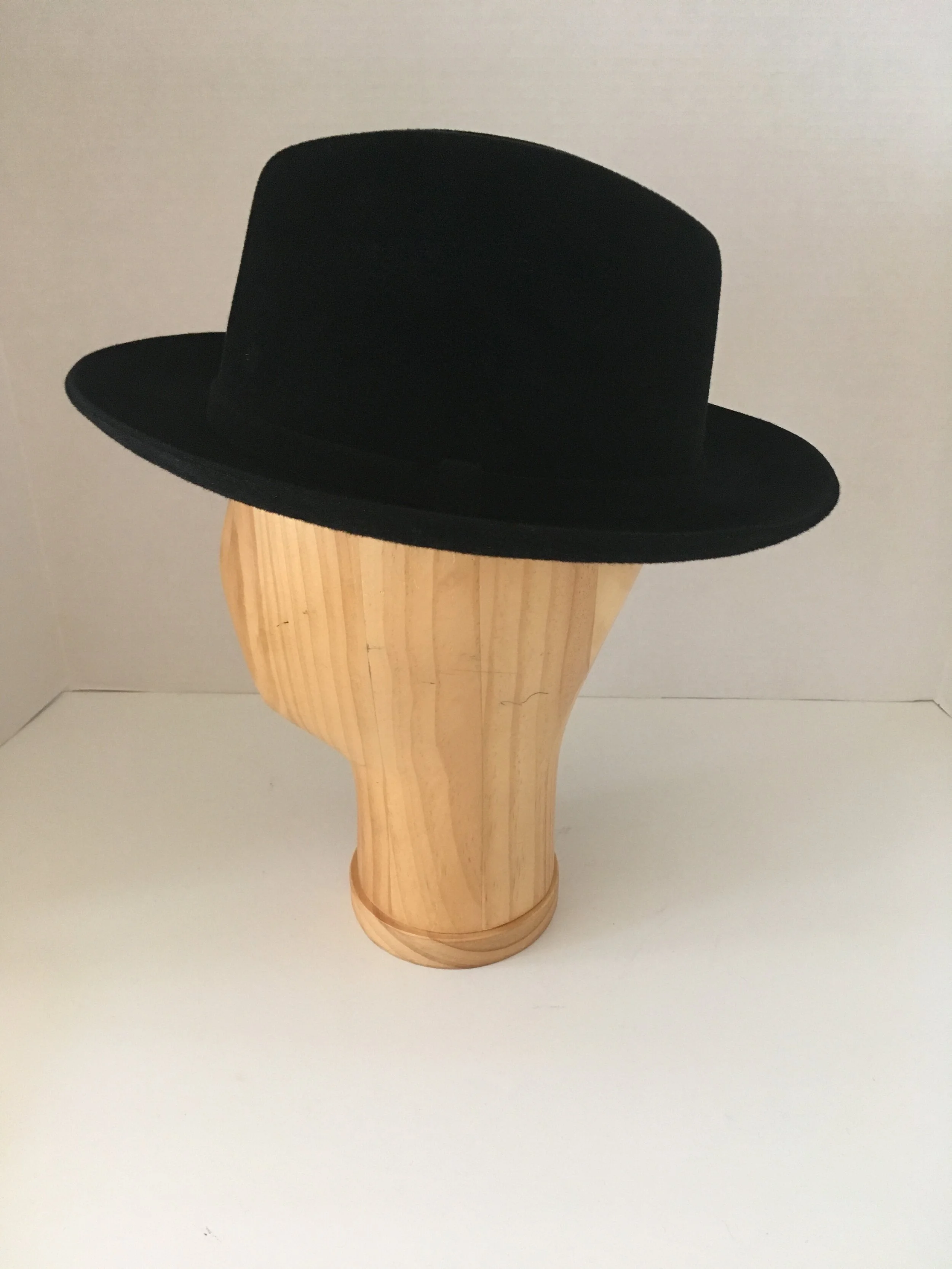 Velour Black Fedora Hat, velour felt 
