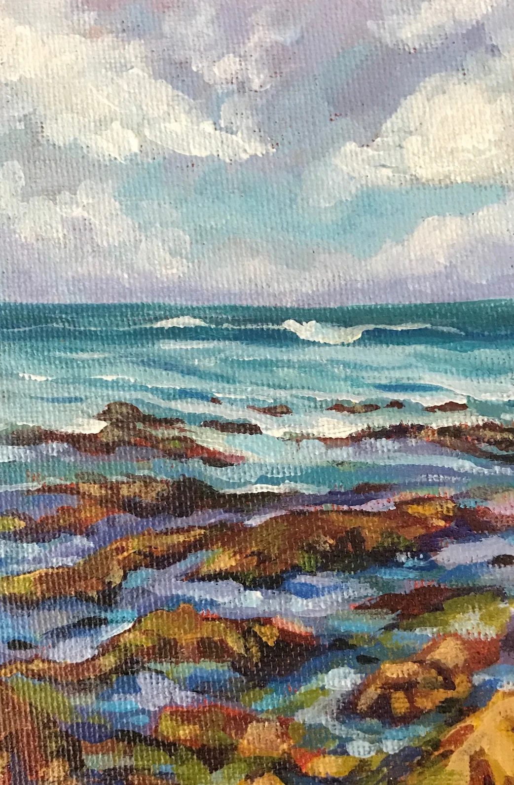 "A Distant Wave", 4" x 6", acrylic on canvas board