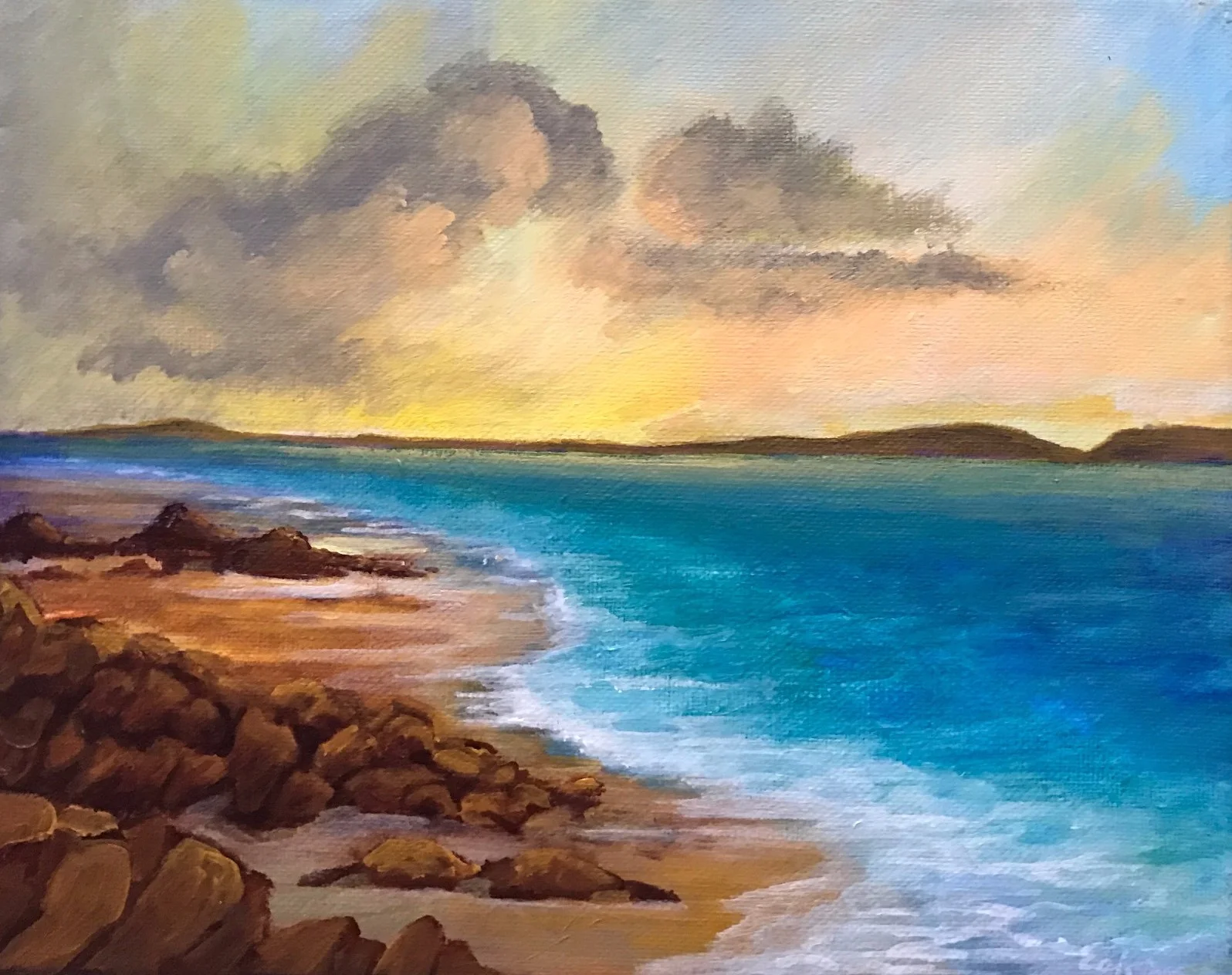 "Seaside", 10" x 8", acrylic on canvas