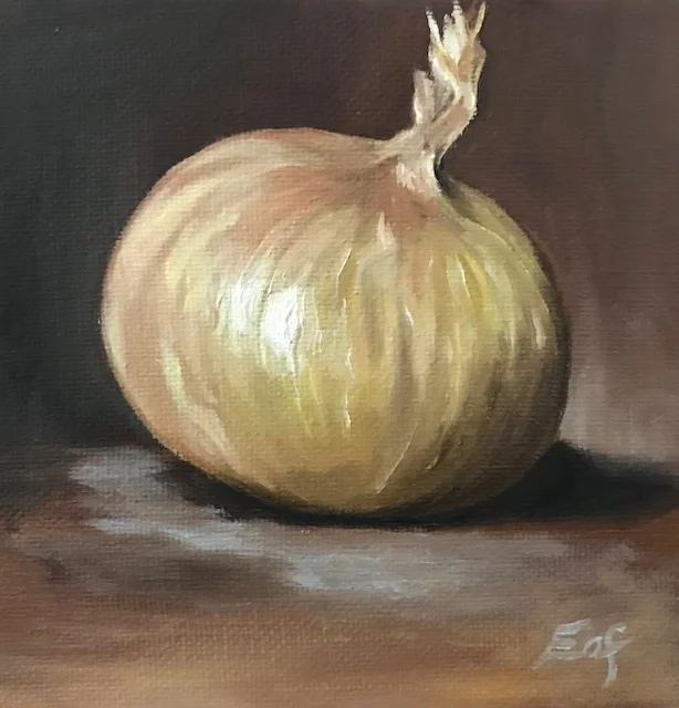 "Little Onion", 5" x 5", oil on stretched canvas