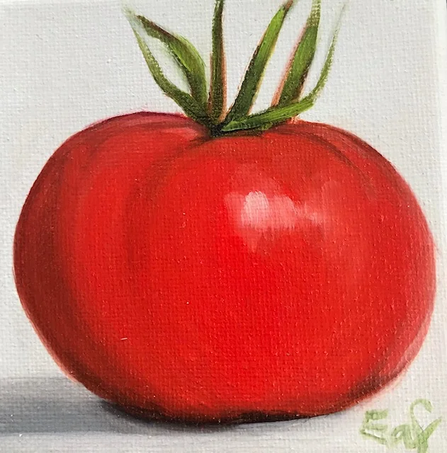 “Number One”, 4” x 4”, oil on canvas