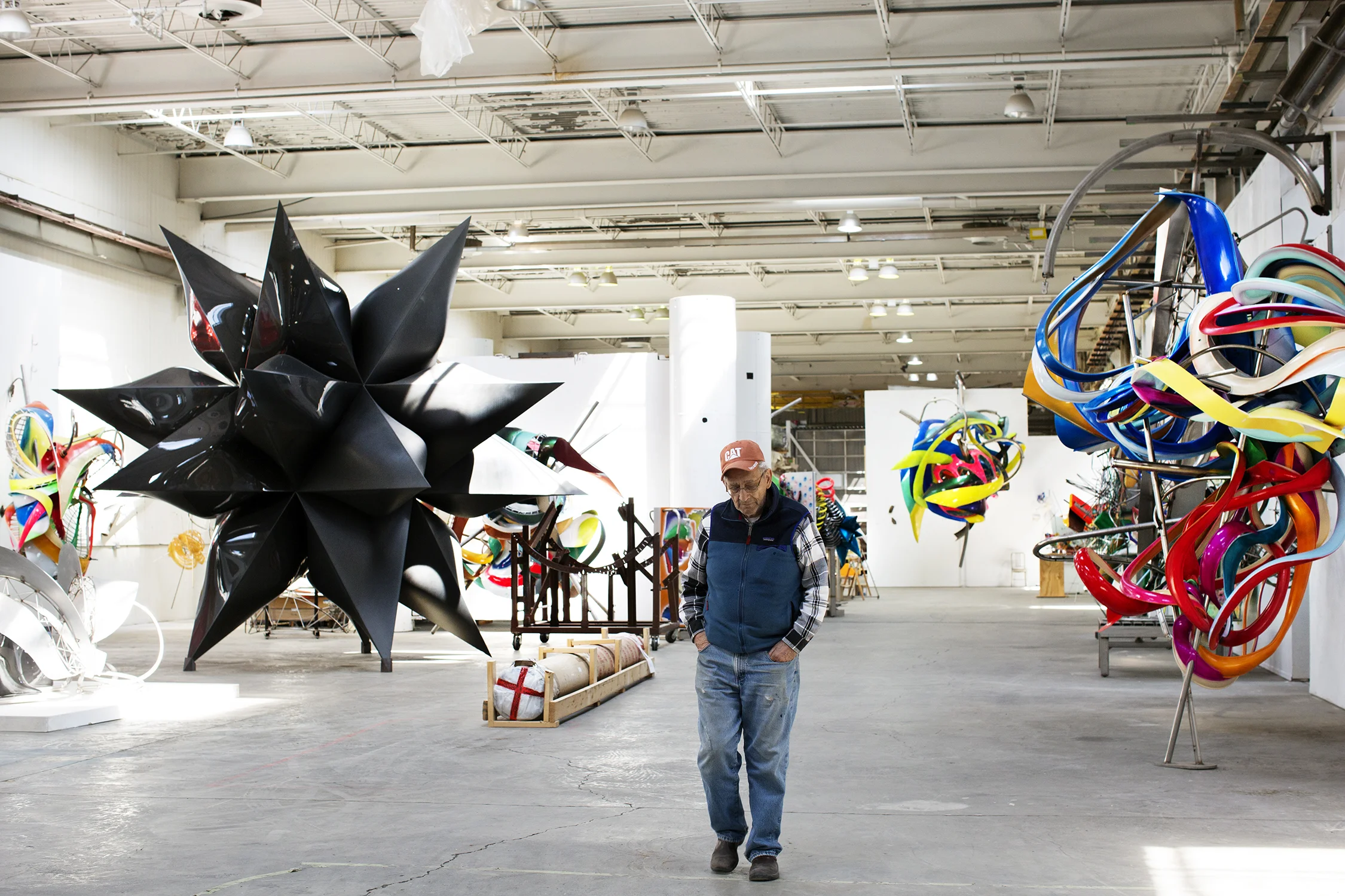 Frank Stella, in his studio