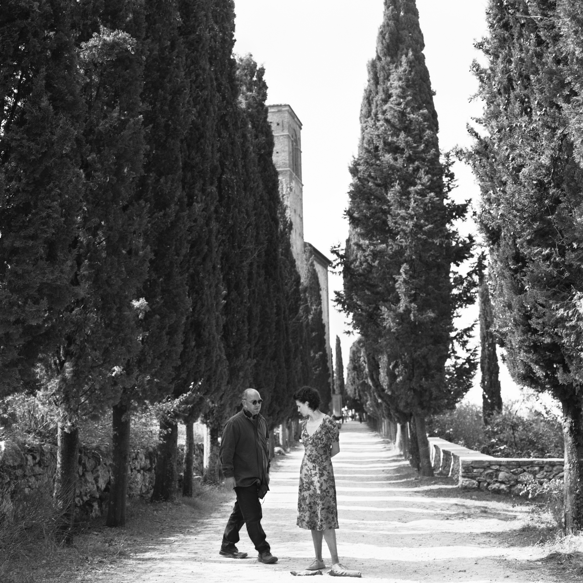 Anthony Minghella and Juliette Binoche, "The English Patient", Sant'Anna in Camprena, Pienza, Tuscany, Italy, 1995