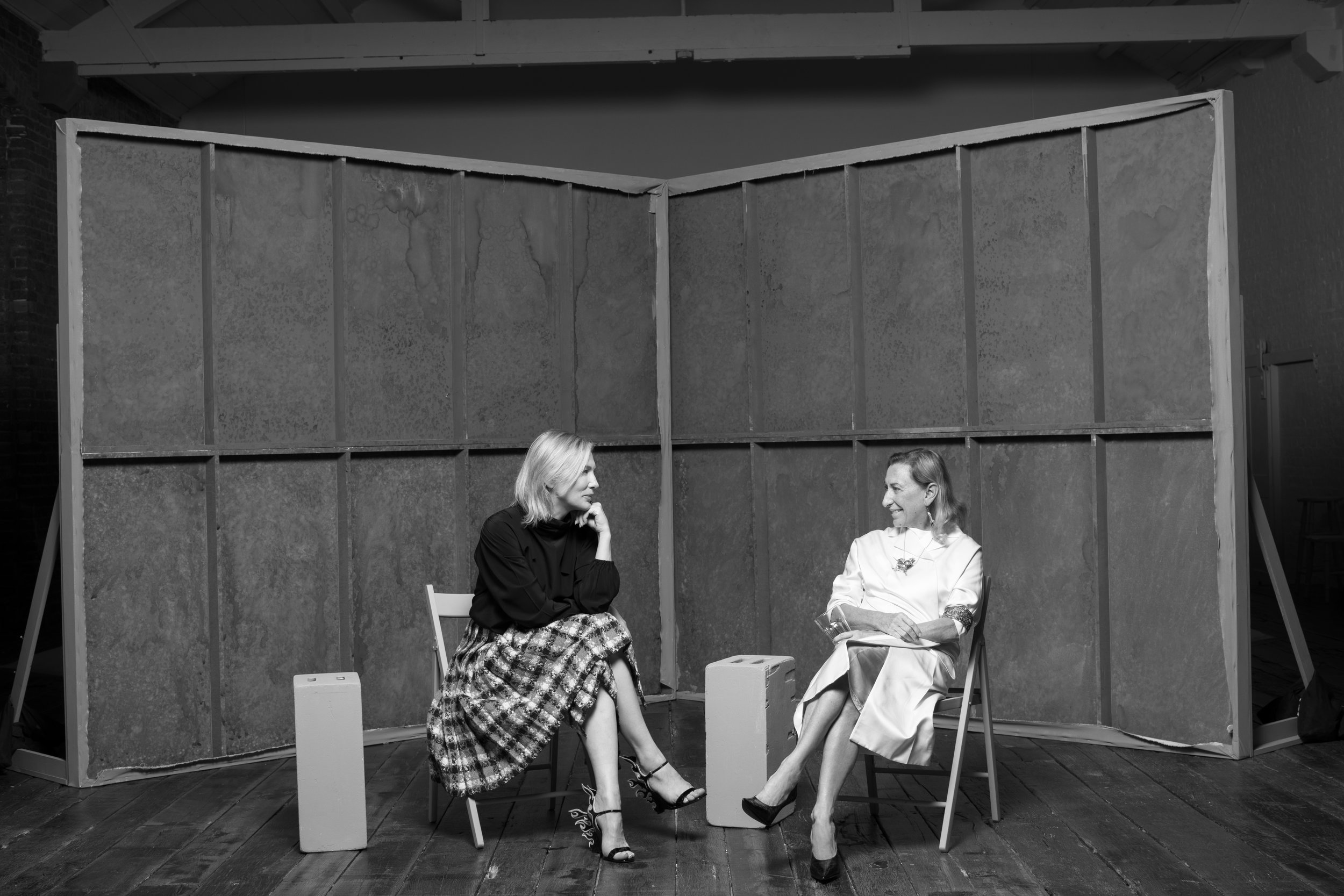 Cate Blanchett and Miuccia Prada, London