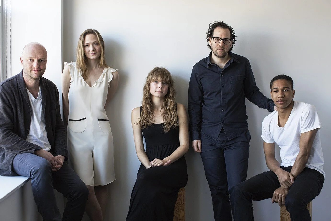 Annie Baker and cast of "The FLick" New York 2014