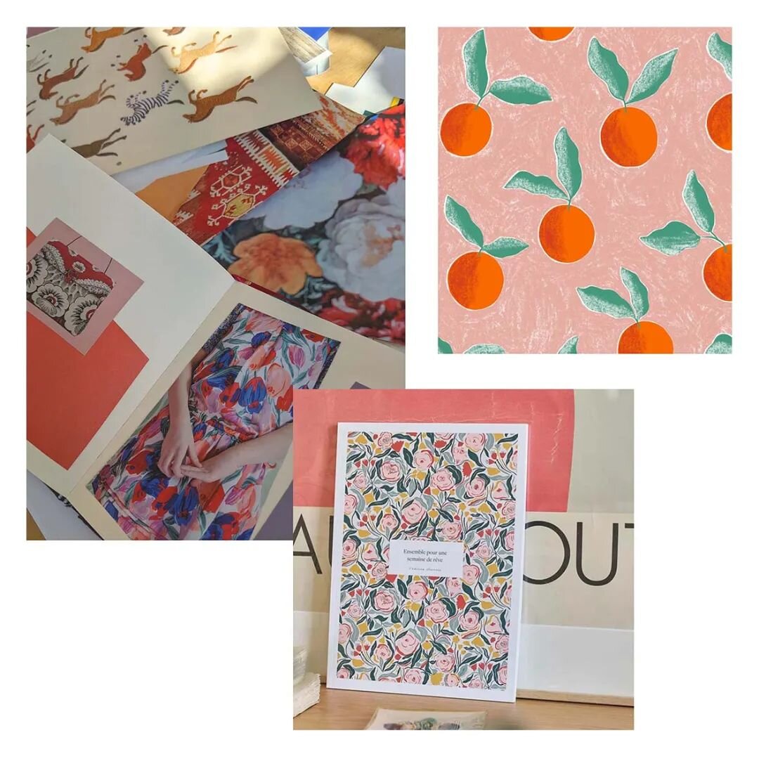 On aime bien pr&eacute;senter nos motifs avec les recherches, les esquisses ou les images d'inspiration, car la cr&eacute;ation d'un motif est le r&eacute;sultat d'un processus assez long, on ne con&ccedil;oit pas le dessin tel quel du premier coup !
