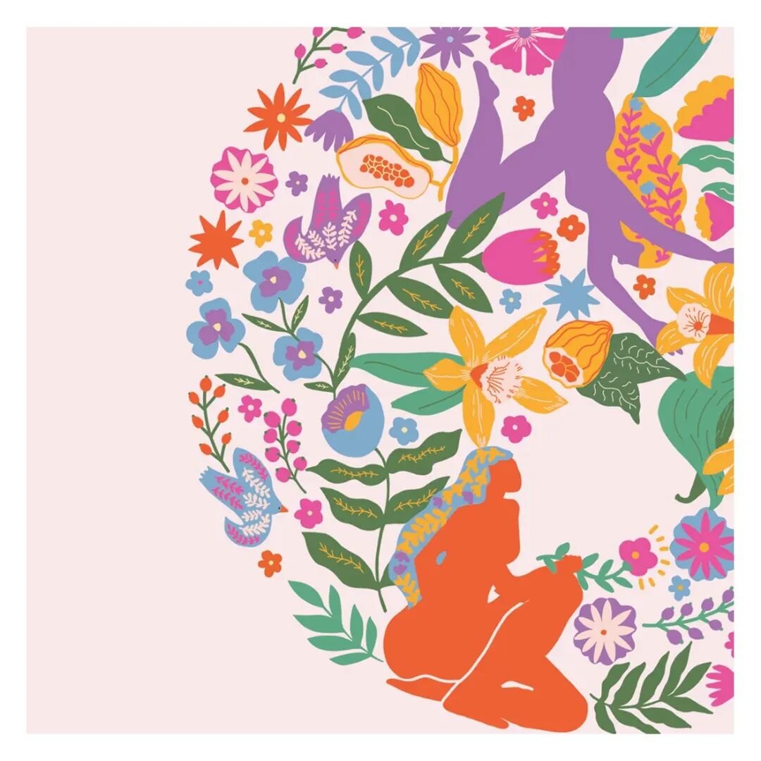 Zoom sur notre d&eacute;cor favori dessin&eacute; pour les oeufs de p&acirc;ques de Maison Colibri ! Nous avons imagin&eacute; un motif sur le th&egrave;me du renouveau et de la puissance f&eacute;minine dans une ambiance florale et solaire. Dans l'a