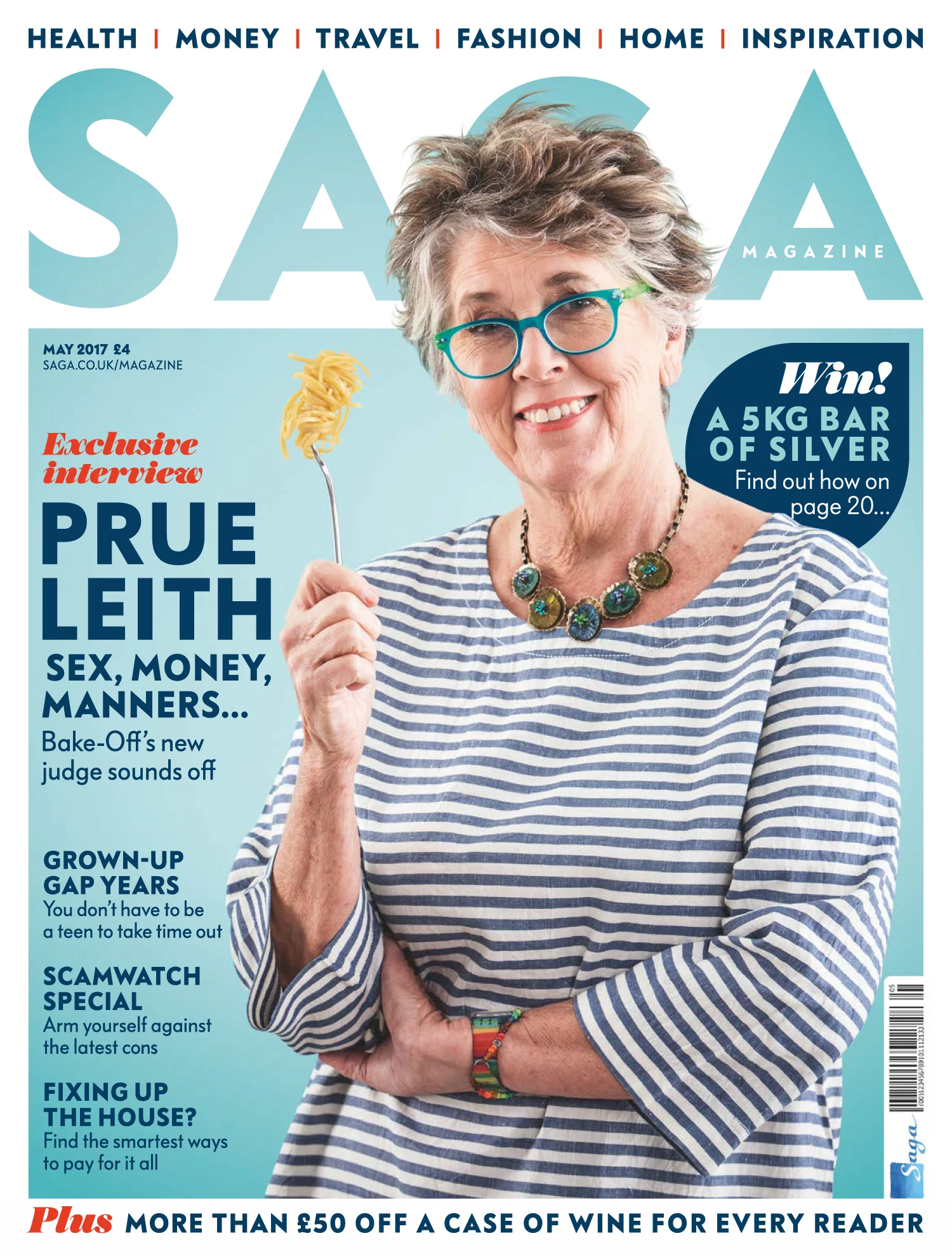 Prue Leith, Saga Magazine, May 2017