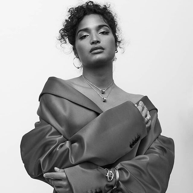 Another gorgeous shot of @indyamoore for Bulgari ✨ Hair by the amazing @themartyharper using PHYTO. #IndyaMoore #PHYTOParis #Haircare #HairStyling