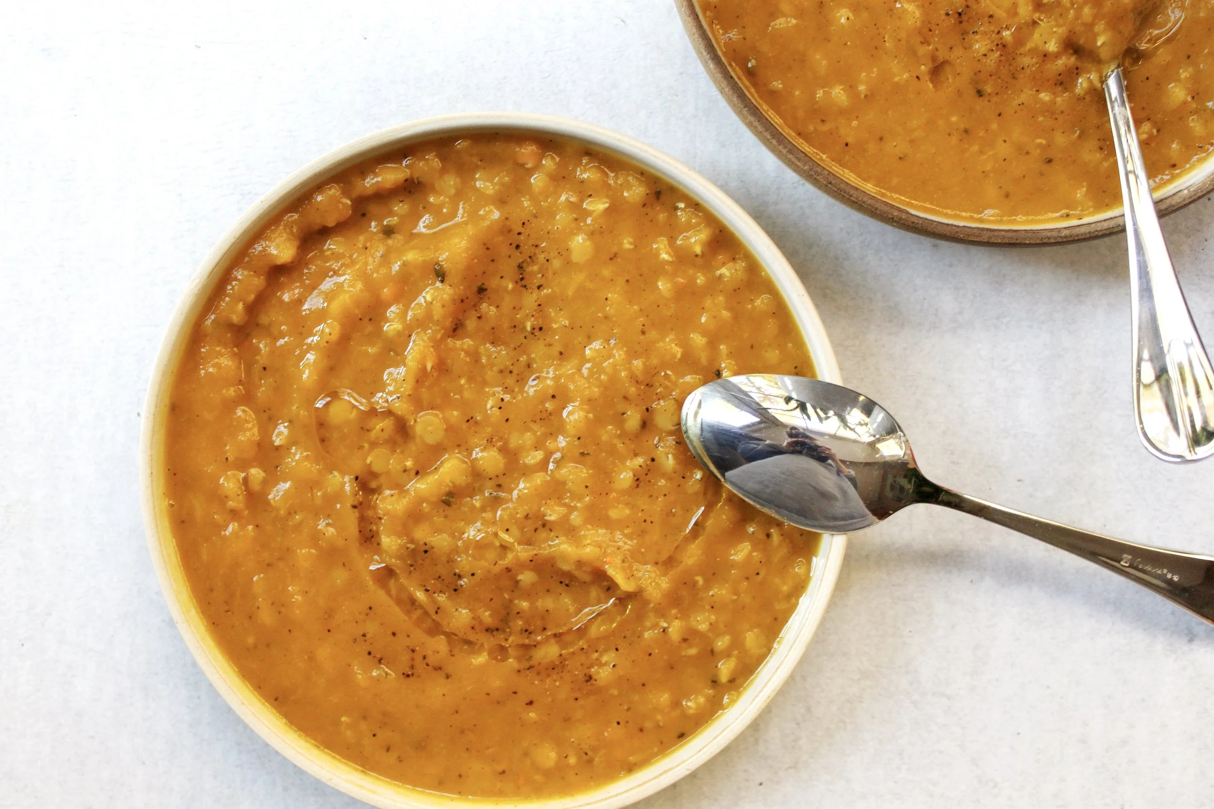 Butternut Squash Lentil Sheet Tray Soup
