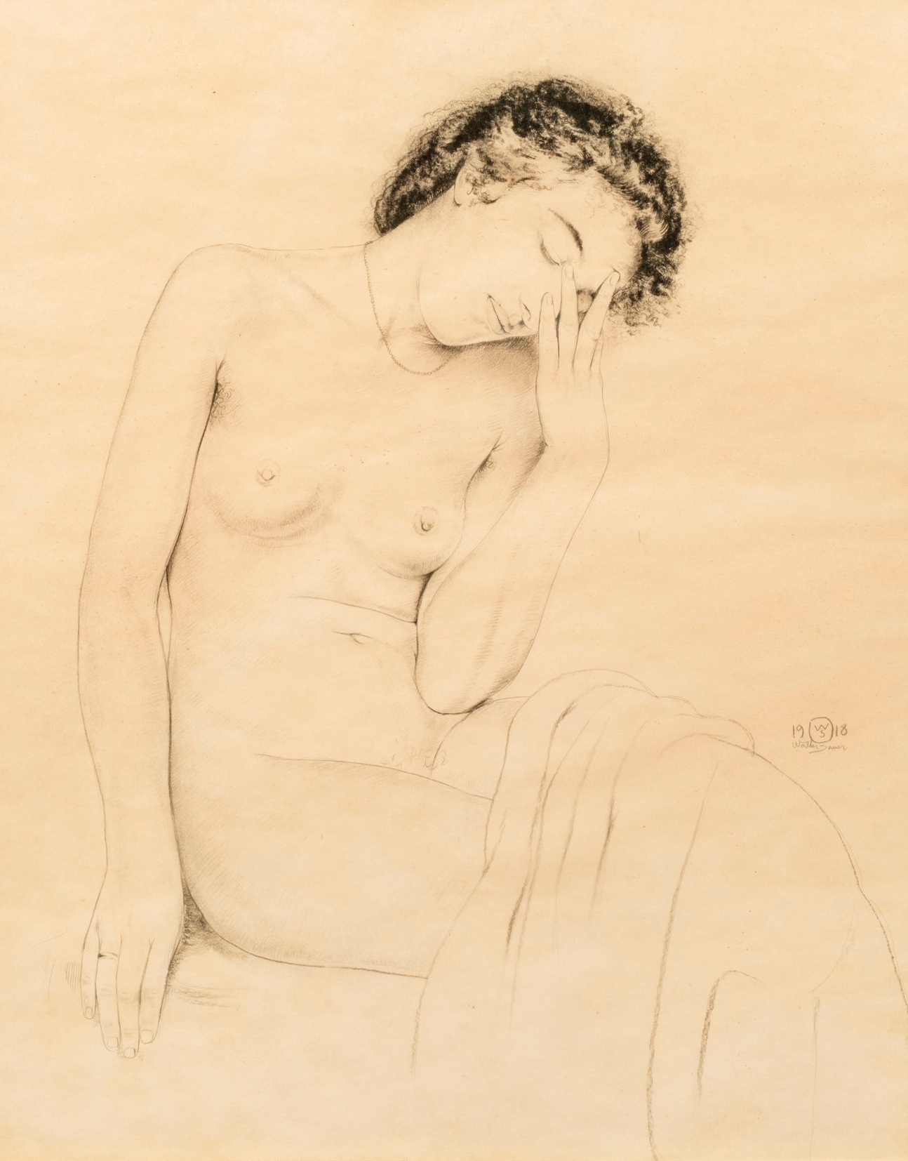  Nude with her head in her hands 