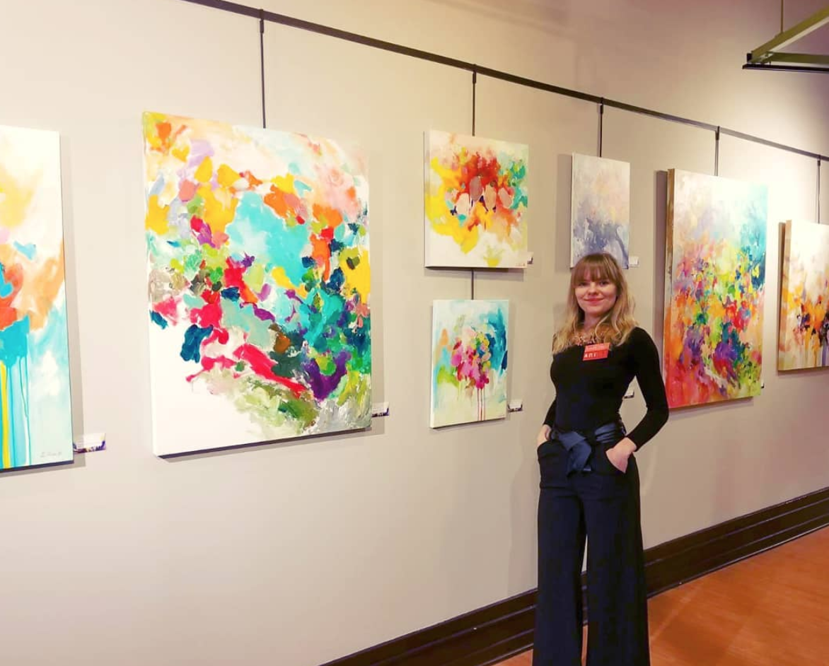 Opening reception of my solo exhibition, Arts Council of Greater Lansing, Lansing, MI, USA.