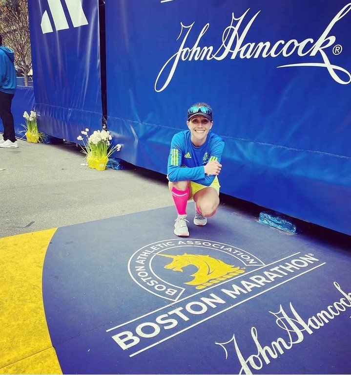 💙💛 While I am not there in person&hellip;my heart is always in Boston on Marathon Monday. 💙💛⁠
⁠
Right on Hereford, Left on Boylston and straight to a life changing Finish Line. 🏁⁠
⁠
I&rsquo;ve shared Patriots Day with so many of my family and fr