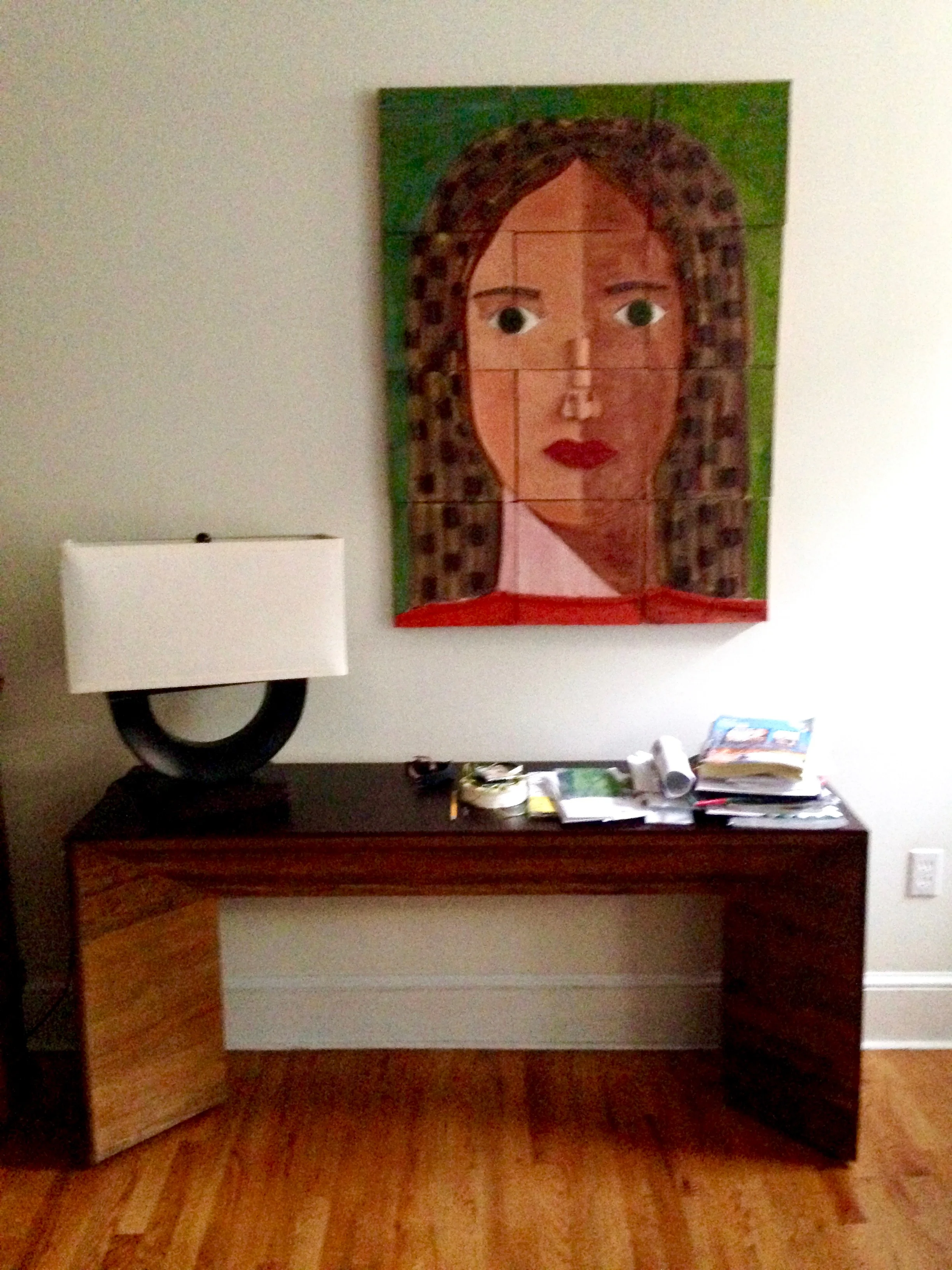 Head of a woman with green background (installed).jpg