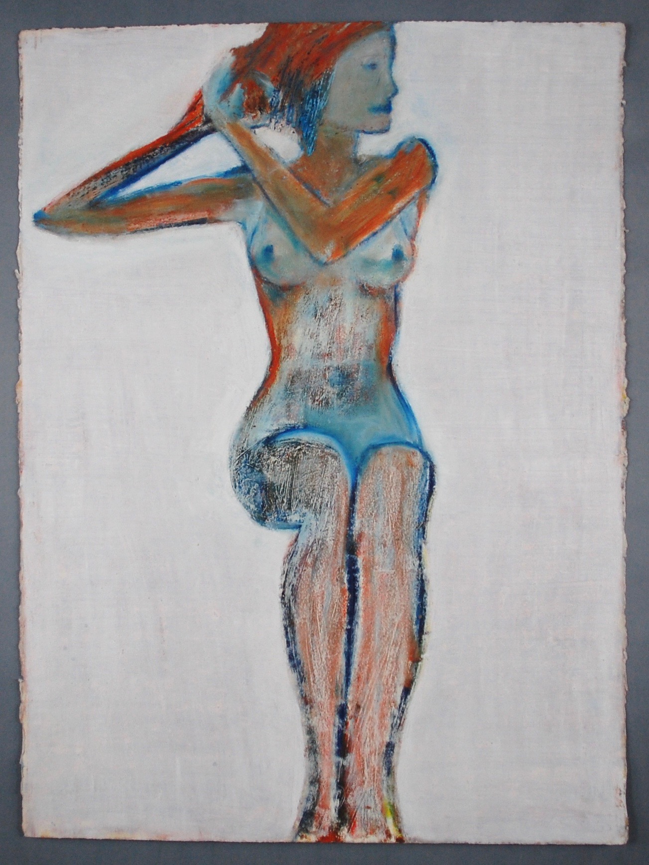 Seated female nude #2 after Schiele