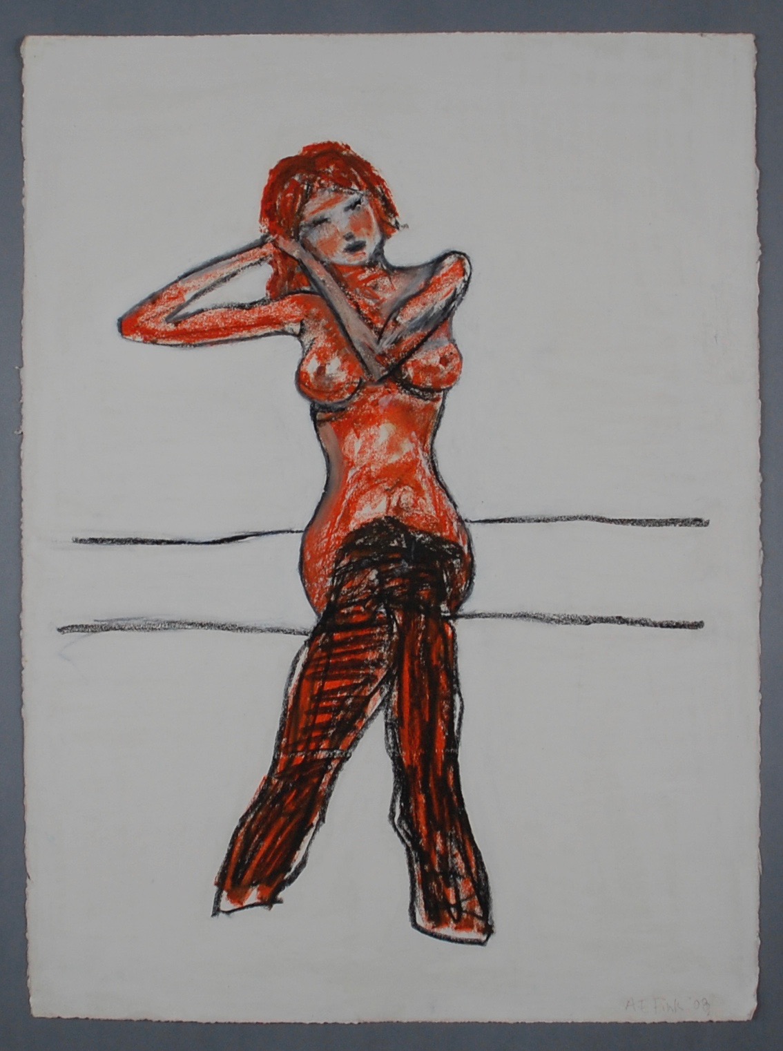 Seated female nude #1 after Schiele