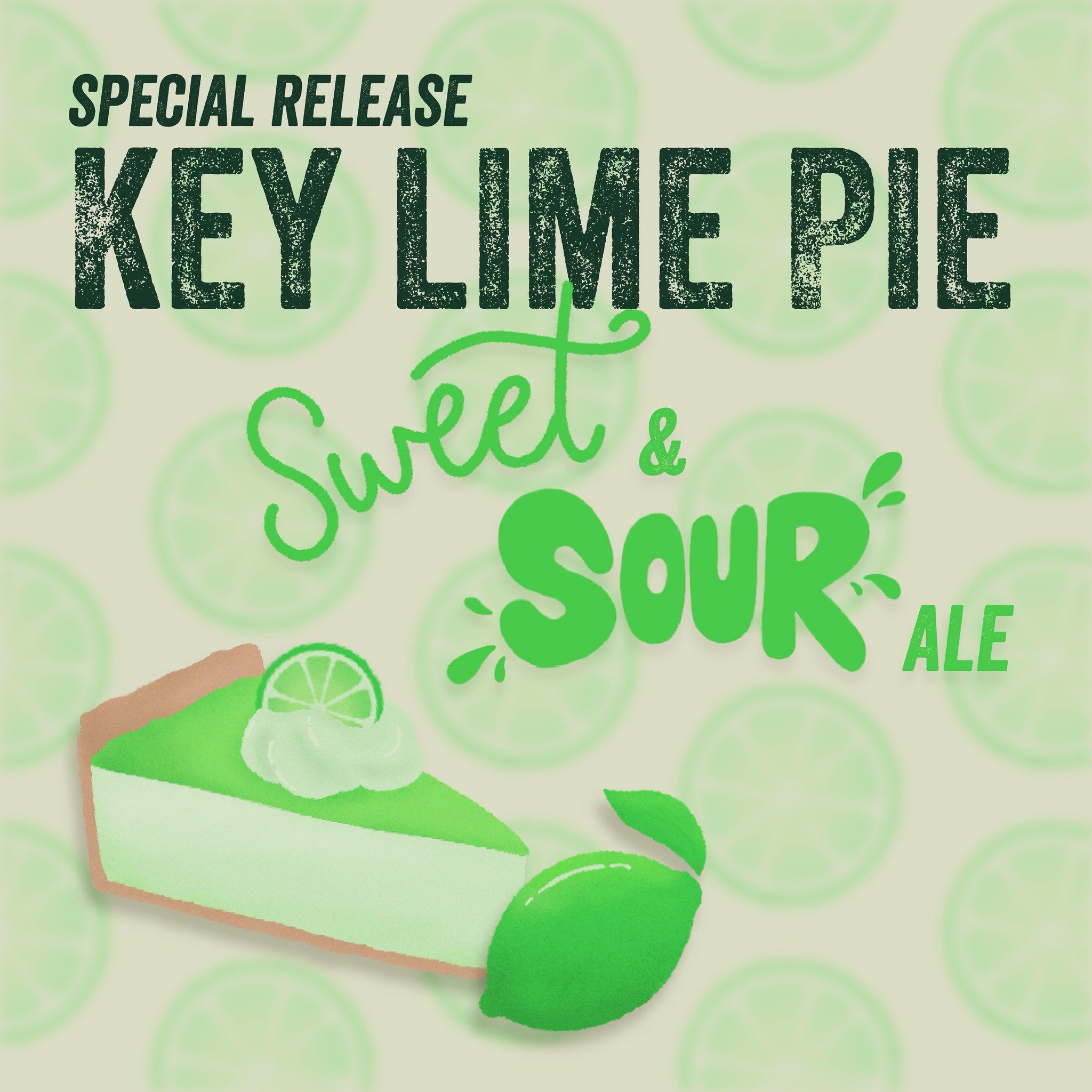 It's back!  Pucker up 💋 the Key Lime Pie sweet and sour ale returns to the taproom this Friday, May 17th. 

Tiki Mug Club members visit the taproom from May 17th thru May 23rd, 2024 to get your first pour of the Key Lime Pie Sour for just $1!  Not y