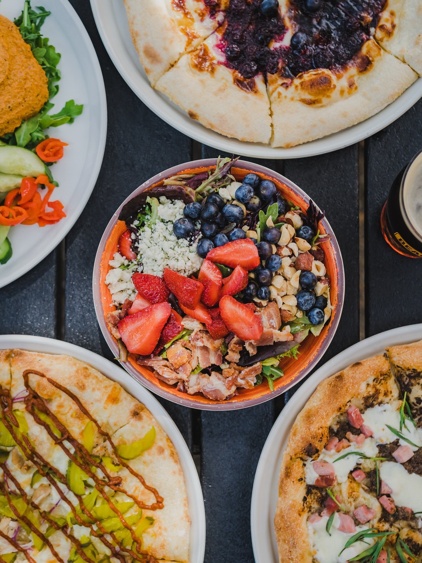 Our new summer eats menu is live and oh so delicious. One of our new faves is the Berries, Bacon, Balsamic &amp; Blue Salad. 

Fresh field greens, luscious seasonal strawberries and blueberries, crisp bacon, creamy blue cheese finished with balsamic 