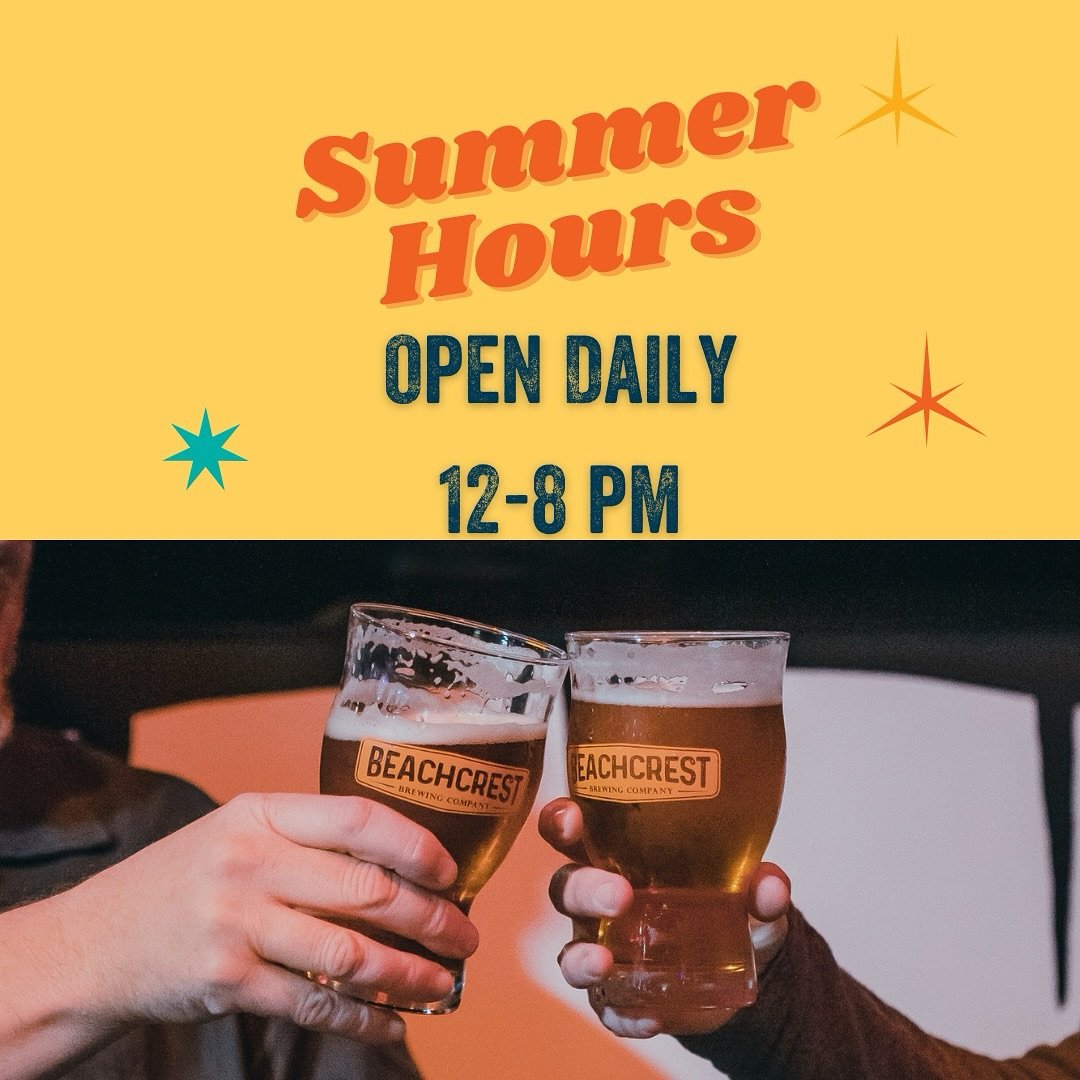 Summer has arrived on the coast and we&rsquo;re ready!  The taproom and beer garden are open daily from 12-8 pm for small batch beer and wood fired pizza.