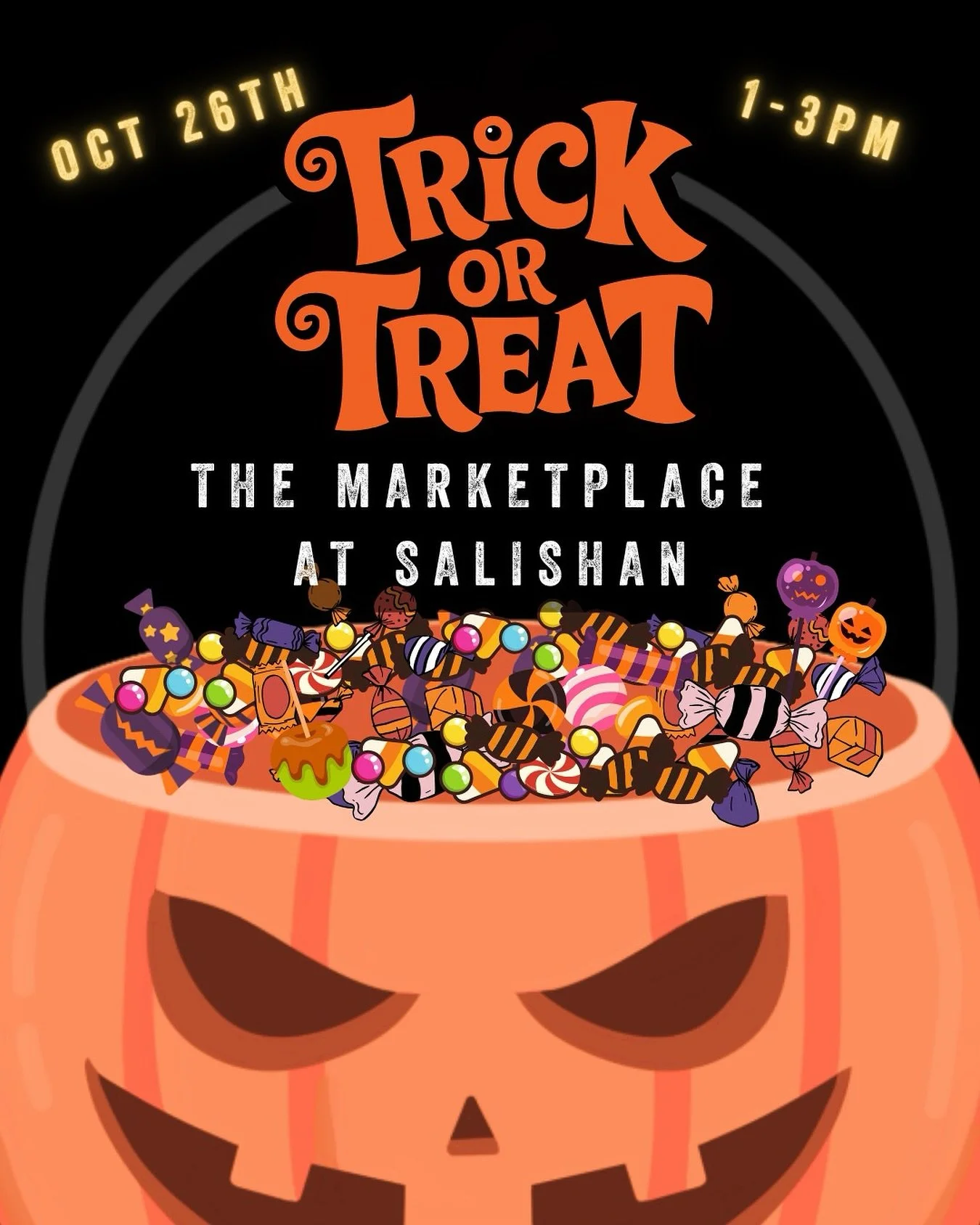 Bring your ghouls and goblins, superheroes and princesses to the annual Marketplace at Salishan Trick-or-Treat event on Sunday, October 26th from 1-3 pm. 
@searenity_boutique @adventurecollectiveofficial @shorelinesmoothies @pioneerjoecoffeeco 
#sa