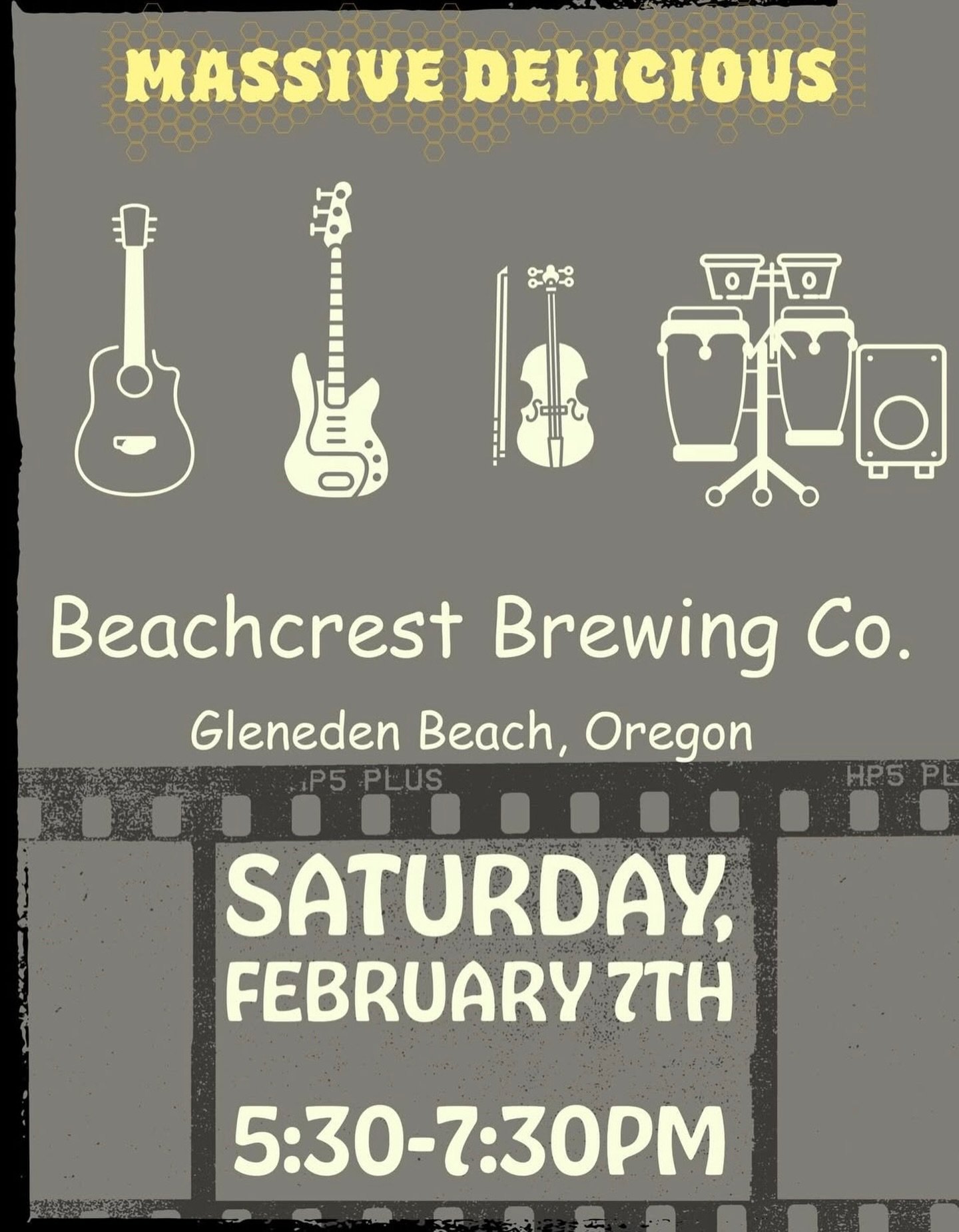 Tonight!!! @massive_delicious plays the Tsunami Room from 5:30-7:30 on Saturday, February 7th. 

We can&rsquo;t wait to see you for some good tunes, food, beverages and great vibes. 

#beachcrestbrewing #oregoncoastmusic #coastalcommunitycraft #tsuna