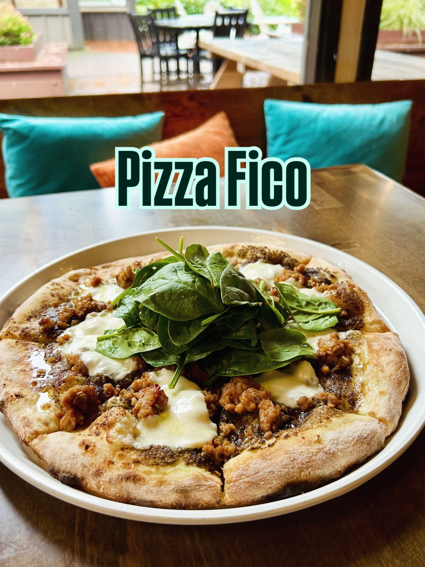 One of our absolute favorites on the winter menu is the Pizza Fico.

Fico is the Italian word for fig which is fitting because the base of this pie is house-made fig pesto. 

Pizza Fico- Italian sausage, rich fig pesto &amp; creamy mozzarella&ndash;f