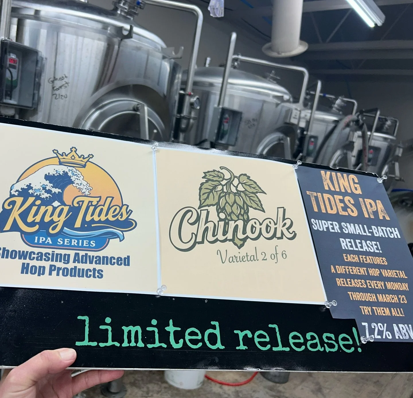 Our brewer Matt crafted an IPA called Neptune&rsquo;s Wake that is packed with hoppy goodness including Centennial, Chinook Citra, Mosaic, Galaxy, and Strata hops, all added late in the brewing process to preserve their delicate flavors and aroma. 

