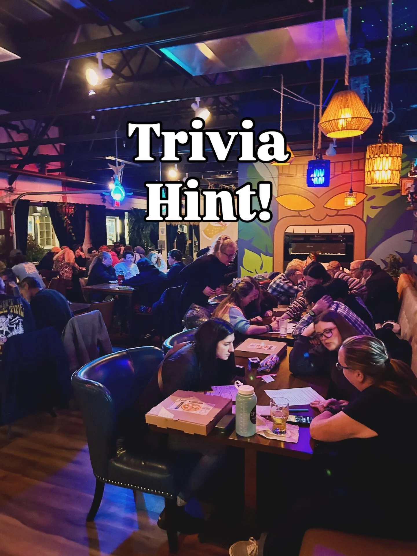 It's time for Trivia!!!!!

Join us for Trivia Night every Wednesday at 6 pm.  Compete for prizes and demonstrate your knowledge of random facts. 

HINT - The answer to the question below, will be an answer to a different question on Wednesday&rsquo;s
