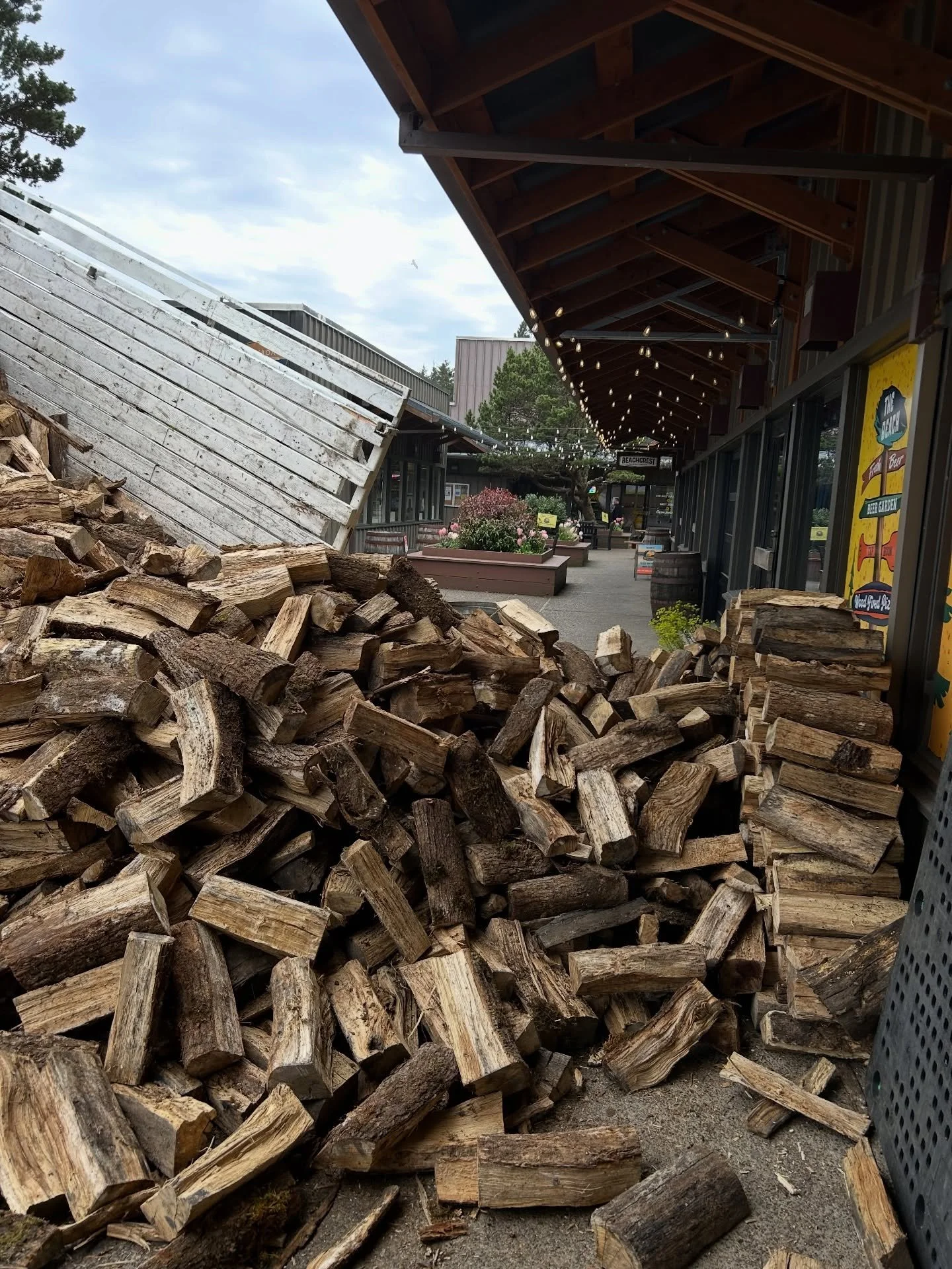 We just hauled in a giant delivery of firewood, our backs and arms are tired but the pizza oven is full. Come by say hi, and enjoy a delicious handmade sourdough wood fired pie. 
🔥🍕