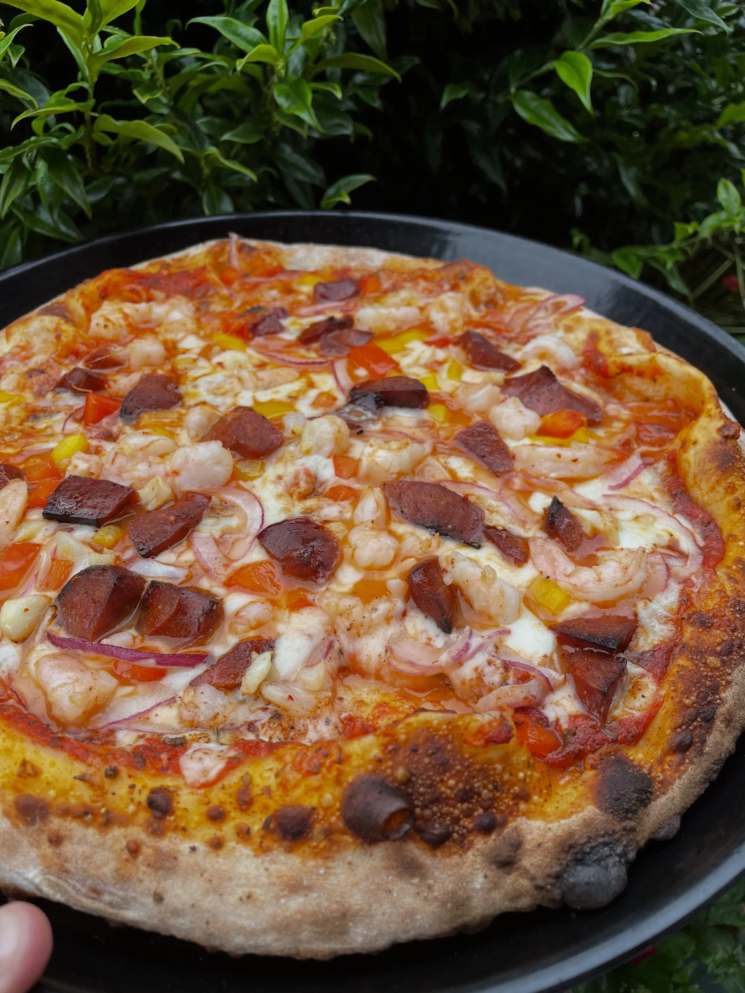 ✨Weekend Specials✨

The Southern(ish) Pizza- Cajun sausage, garlic shrimp, red &amp; white sauces, mozzarella blend, bell peppers and red onions 

Watermelon Cucumber Salad- Hermiston watermelon, English cucumber with a drizzle of hot chile honey and
