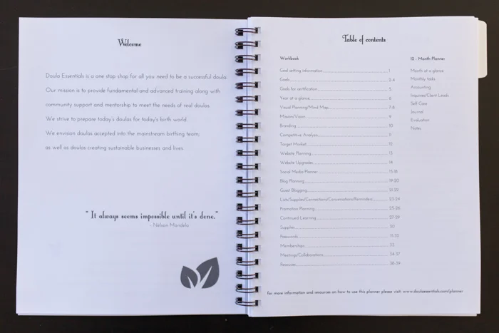 Doula Essentials Business Planner