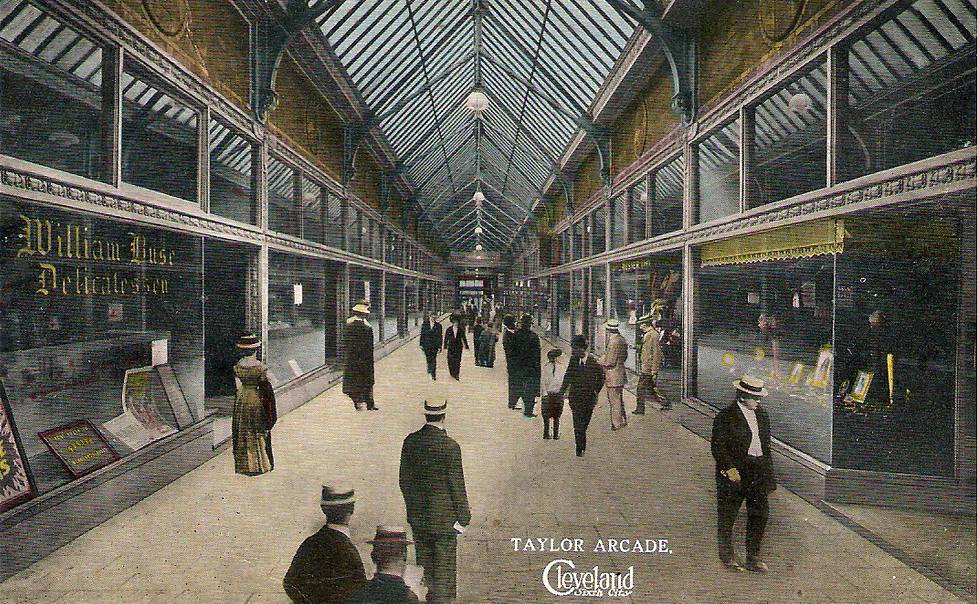 Taylor Arcade, Cleveland, Ohio. George worked here as a wig and dye maker when he first immigrated with his family into the United States.