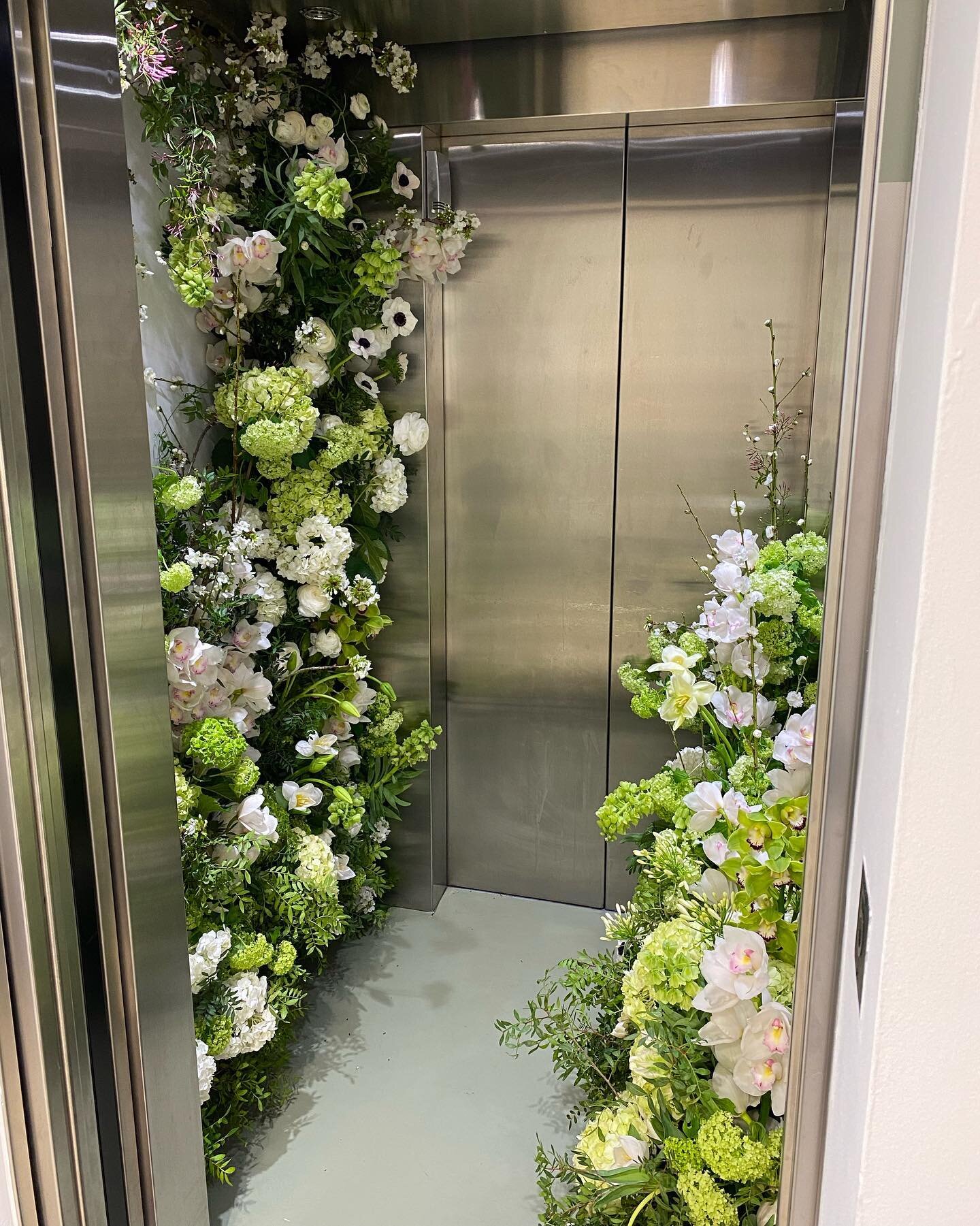 Dreamy lift moment for the fabulous @wearehoopla for the M &amp; S SS24 preview. Thank you flower queen @bohotany for your beautiful flowering on this one #hackneyflorist #clareloveblooms #londonflorist #inspiredbynature #foamfree